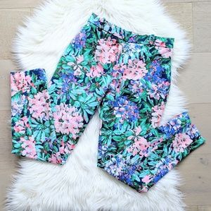 Zara floral tropical pants